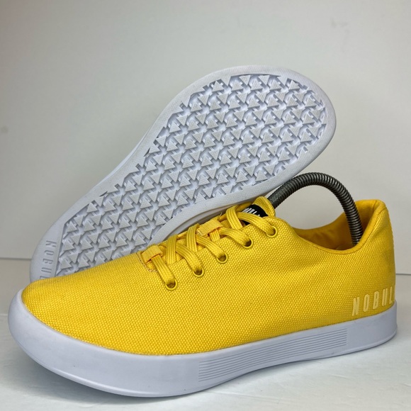 NoBull Womens Canvas Trainers Size 10 Yellow/White Like New No Box - Picture 1 of 16